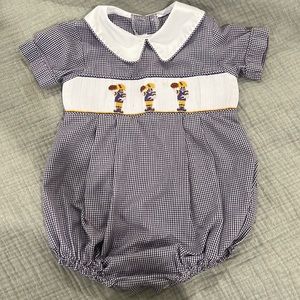 Adorable boys smocked LSU bubble